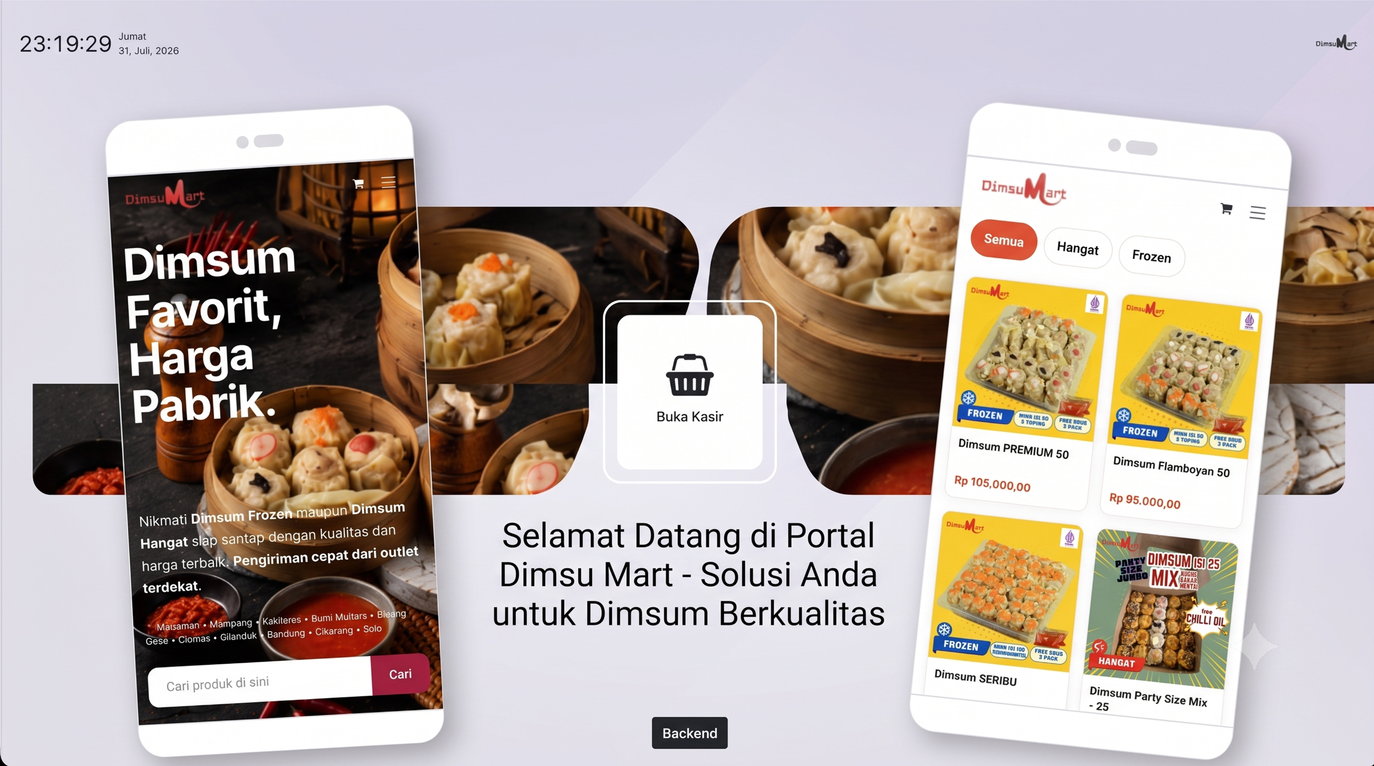 Tampilan portal dan katalog digital Dimsumart